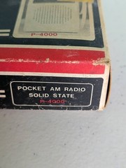 Emerson P-4000 Pocket Am Radio Solid State with box and manual not tested