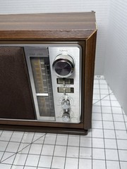 Vintage SONY AM/FM Desktop Radio ICF-9740W Wood Grain Tested Working