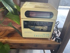 Lloyds Clock Radio CR201 Vintage Cube AM/FM Cassette Player Beige