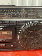 Vintage Silver RT400 AM/FM Radio Tabletop Model Shin-Shirasuna Made In Japan