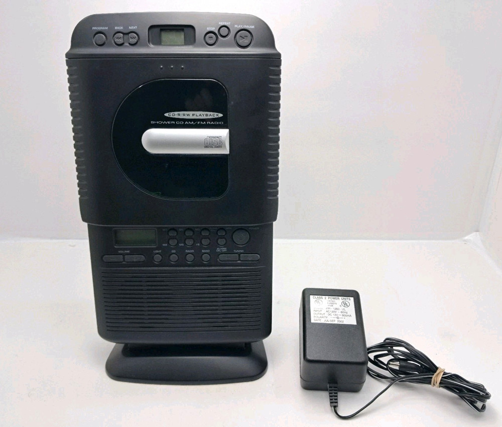 Systematic Home Shower CD-R/W Player AM FM Radio W/ Adapter, TESTED *READ*