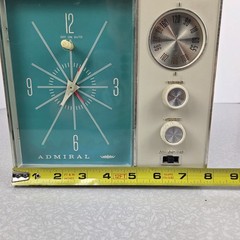 Vintage Admiral AM FM Clock Radio Alarm Model YC503RA Blue Radio Not Working