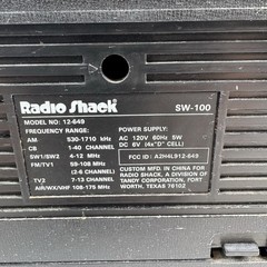 WORKS! READ Radio Shack Realistic SW-100 AM FM CB SW AIR WX Multiband Receiver