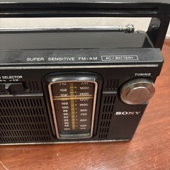 Sony TFM 7150W AM/FM Radio Transistor Black Vintage ***Works