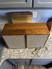 1963 MCM GE GENERAL ELECTRIC T-1000C STEREO AM FM TUBE RADIO TESTED WORKING