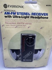 EVERSONIC FM STEREO RECEIVER W/Ultra-Light Headphone Model 4010 NEW!