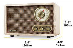 Victrola Retro Wood Bluetooth Radio with Built-in Speaker,Elegant & Vintage Desi