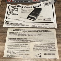 GE General Electric AC/DC Slim Style Cassette Tape Recorder 3-5009