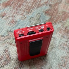 Sanyo RP40 RED Vintage AM/FM Stereo Portable Radio w/ Headphones Belt Clip Rare