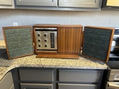 1963 MCM GE GENERAL ELECTRIC T-1000C STEREO AM FM TUBE RADIO TESTED WORKING