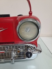 Vintage Randix Red 57 Chevy AM FM Portable Stereo Cassette Player Radio 1957