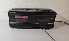 Vtg SOUNDESIGN AM/FM Alarm Clock Radio Cassette Player Model 3827 Black
