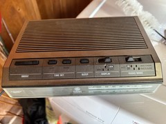 Vintage GE AM FM Digital Clock Radio Wood Grain Model 7-4642B Working VTG Retro