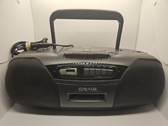 Craig JS 8632 Portable CD/Radio/Cassette Boombox Tested Works. See Cord Picture