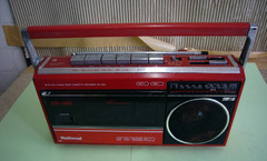 National Panasonic RX-1822 FM-AM Radio Cassette Recorder Mini Boombox Red