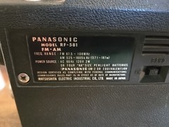 Vintage Panasonic AM/FM Radio RF-581 **PARTS OR REPAIR*** SEE ALL PICS AND DESCR