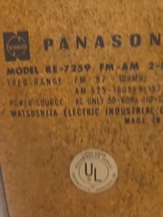 Panasonic RE-7259 FM-AM 2-Band Desktop Tabletop Wood Radio Vintage 1975