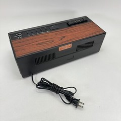 Vtg Woodgrain Sears AM/FM Cassette Stereo Clock Radio 80s 90s Retro Batt Backup