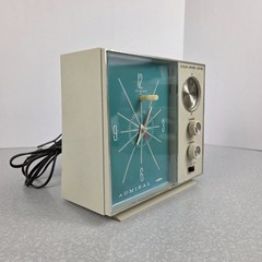 Vintage Admiral AM FM Clock Radio Alarm Model YC503RA Blue Radio Not Working