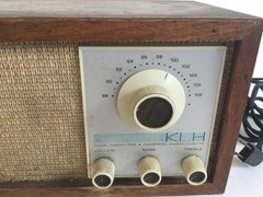 KLH Model Twenty One Table Radio VTG 60s MCM KLOSS Walnut FM Working