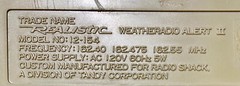 Realistic 12-154 Weatheradio Alert II Vintage Radio Shack Tandy Corp Works Good