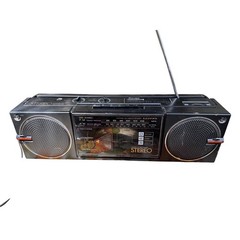 Vintage Lloyds AM FM Stereo Cassette Recorder Boombox Portable Radio Black READ