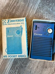 1977 EMERSON AM POCKET RADIO P3300 ROYAL BLUE Excellent Free Shipping