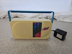 Vintage Soundesign 2204HWT AM FM Portable Radio Color Tunes Retro w/ Adapter…