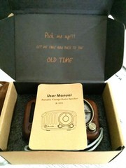 Portable Vintage Radio Speaker NEW IN BOX