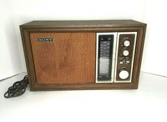 Vintage SONY AM FM Shelf Radio Model TFM-9450W Mahogany Finish Works