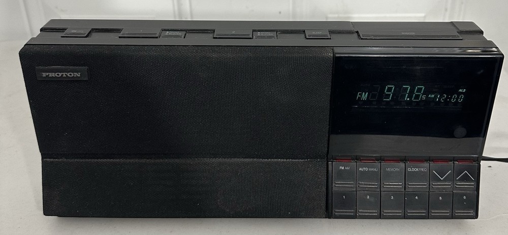 Proton RS-420 Stereo Clock Radio Alarm AM FM Vintage Retro 1989 Tested Works