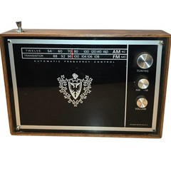 Vintage AM/FM Transistor Radio Remembrance MCM 10&Prime;x7&Prime; Woodgrain