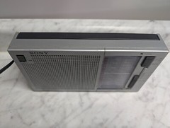 Vintage SONY Model ICF-710W Silver Black Transistor AM FM 2 Band Radio