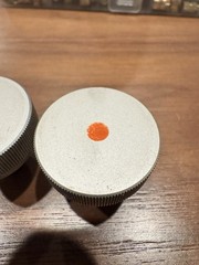 Braun Radio Germany. T1000 T 1000 AM FM Frequency Control Knobs. Red & White Dot
