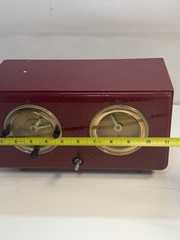 General Electric Cranberry Red 1953 Model 565 clock radio for parts