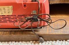 RARE 1950s Philips Time-Mark Clock Radio Atomic Red/Pink B2C11U WORKS MCM Cord