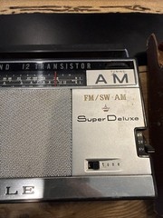 Vintage Candle 3 Band Deluxe 12 transistor Radio Am Fm BL Untested Read