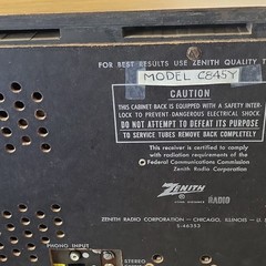 Zenith C845Y AM/FM Vintage Radio Loudness Bass-Treble Phono AFC High Fidelity