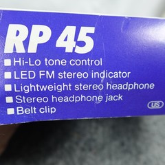 Sanyo RP 45 AM/FM Stereo Portable Radio Walkman With Headphones Box Vintage
