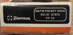 Vintage Emerson AM/FM Pocket Radio FP-23 Solid State Tested And Working Earpiece