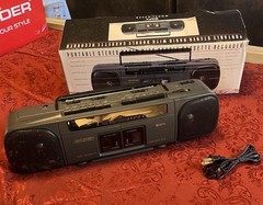Vintage GPX C944D Portable Stereo Radio Double Cassette Boombox Boxed
