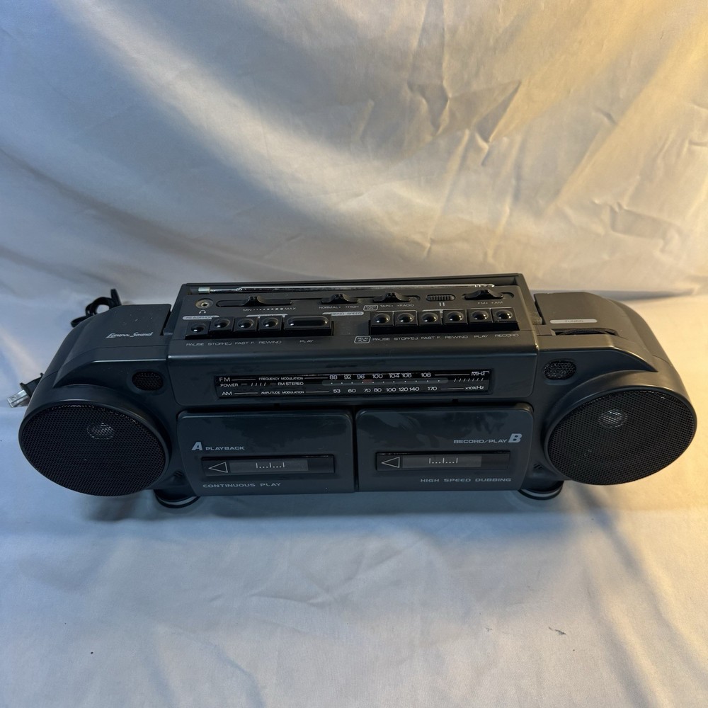 Vtg Lenoxx Sound AM/FM Stereo Radio/Duel Cassette Recorder #CT-743 Working