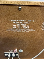 Realistic MTA-12 AM FM Radio Woodgrain Vintage Radio Shack Working w/Antenna!