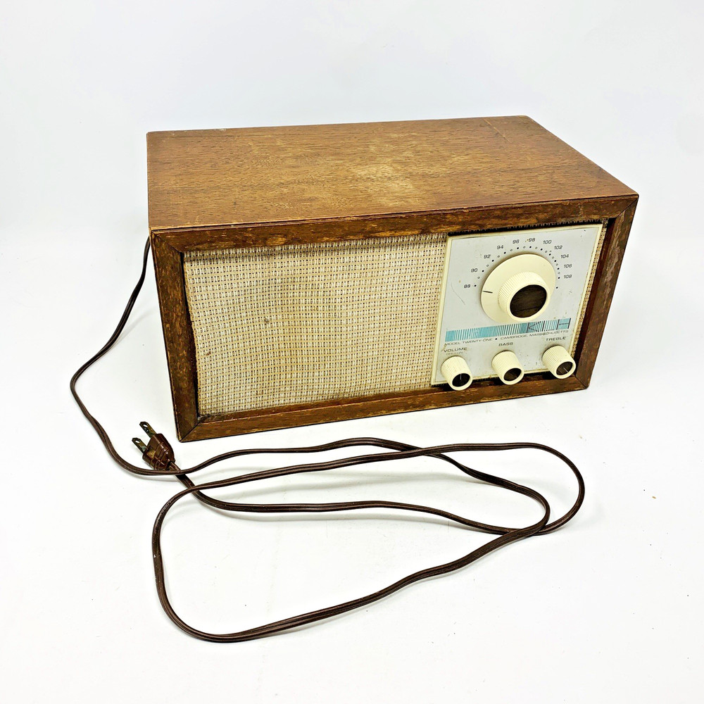 Vintage KLH Model Twenty One 21 FM Table Radio & Speaker – Tested & Works Great!