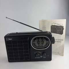 100% Working SEARS AM FM TV Portable Sound Radio w/ Owners Manual VERY CLEAN