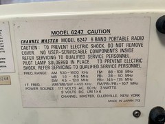 Vintage Channel Master 6247 Multiband Radio AM/FM/SW Portable Japan Working!