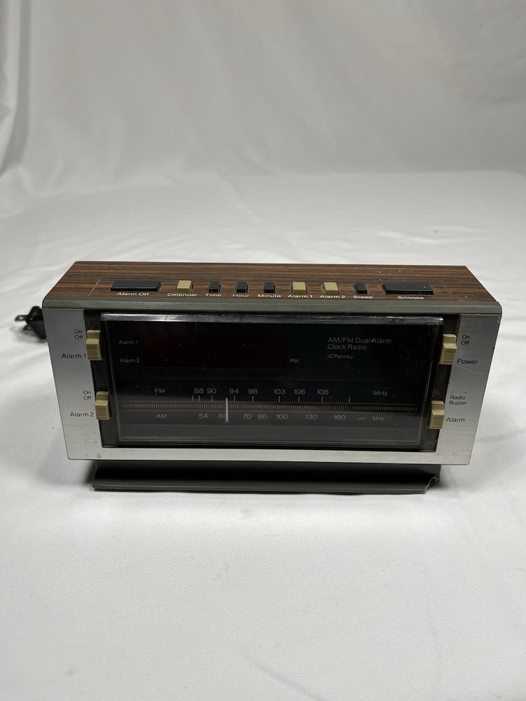 Vintage JCPenney AM/FM Electronic Clock Radio Model 680-3795 Dual Alarm Works