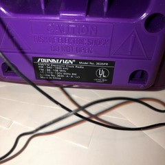 SounDesign Alarm Clock Radio Purple Cube 1980s Dual Alarm SoundDesign