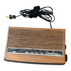 VTG General Electric GE Alarm Clock AM/FM Radio 7-4625C Wood Grain WORKS