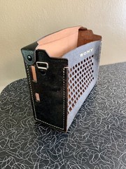 Vtg Sony Portable Radio Leather Case, Strap, Earphone Case Black Unused TR TFM